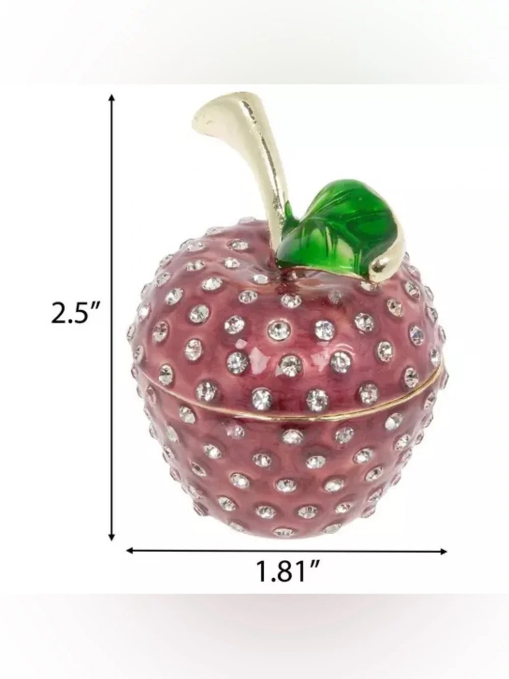 Rhinestone Apple Jewelry Box